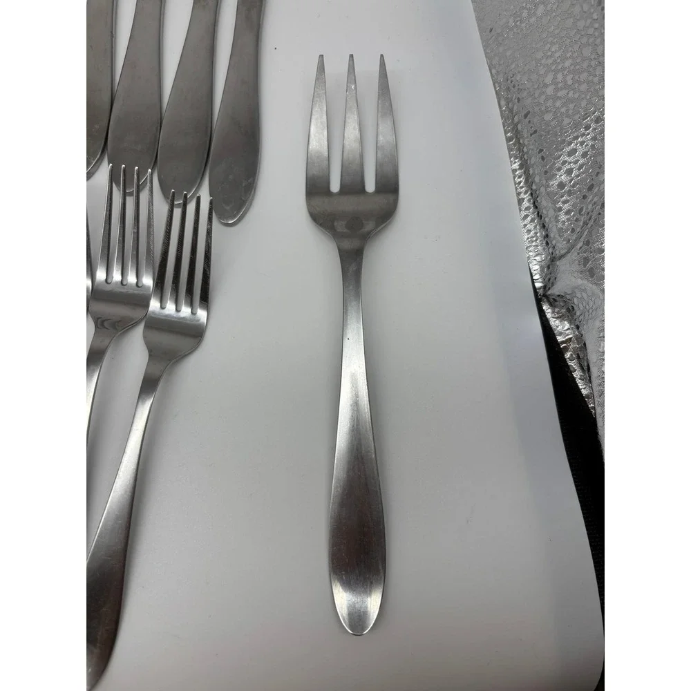 Cambridge Apex Flatware 30pc Silver Stainless Steel Modern Satin Brushed